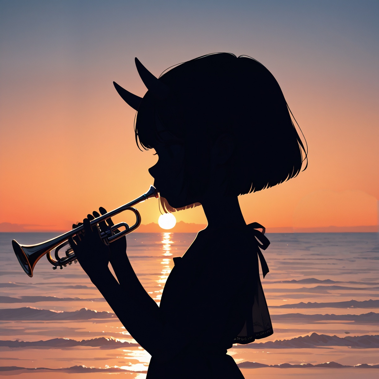 big sunset background,  1girl,  solo on Tensor.Art