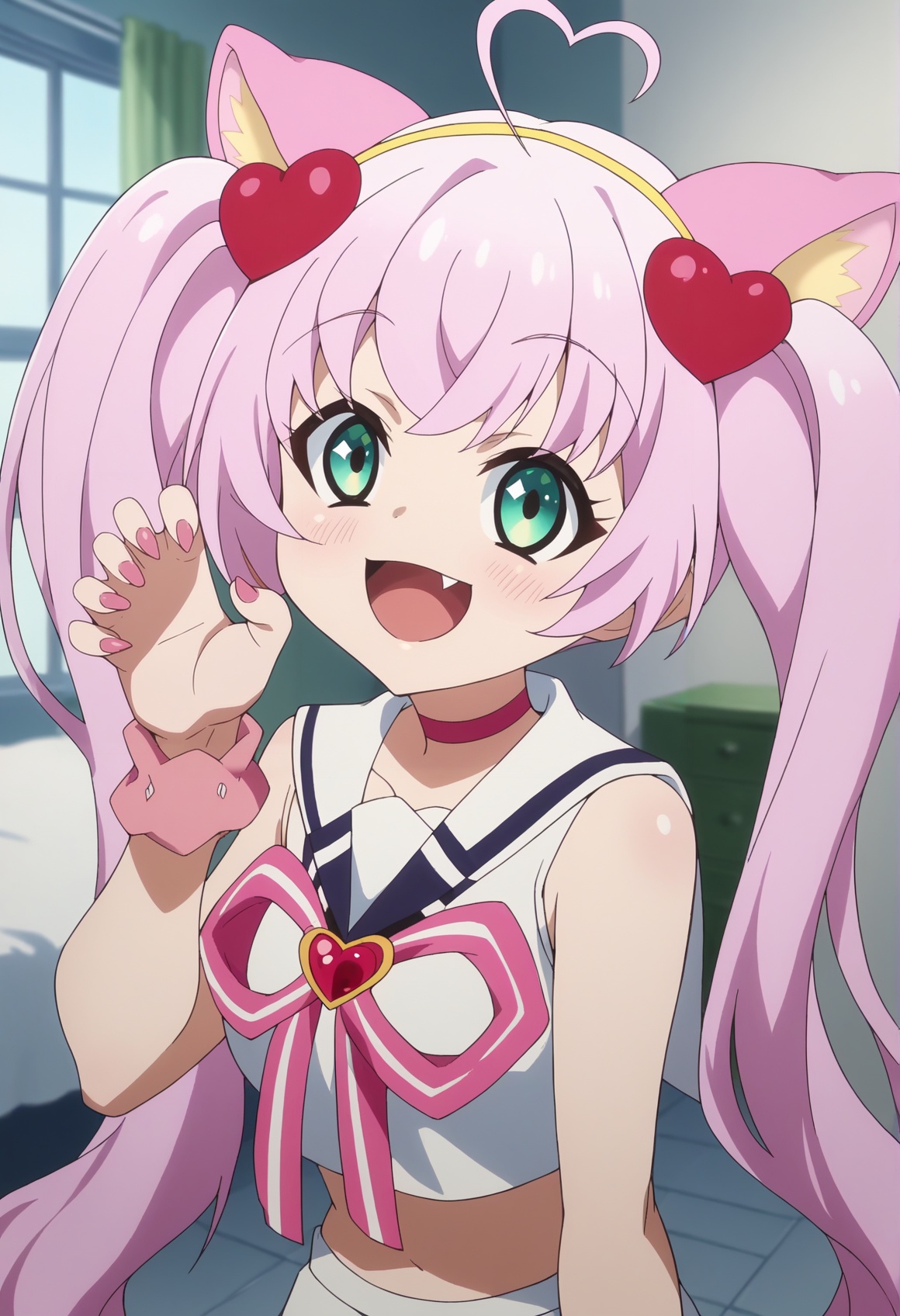 1girl,  pink hair,  long hair on Tensor.Art