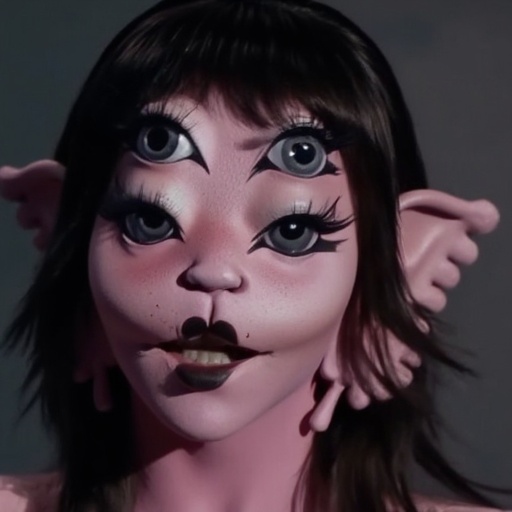 Four eyes,  multiple eyes,  black hair on Tensor.Art