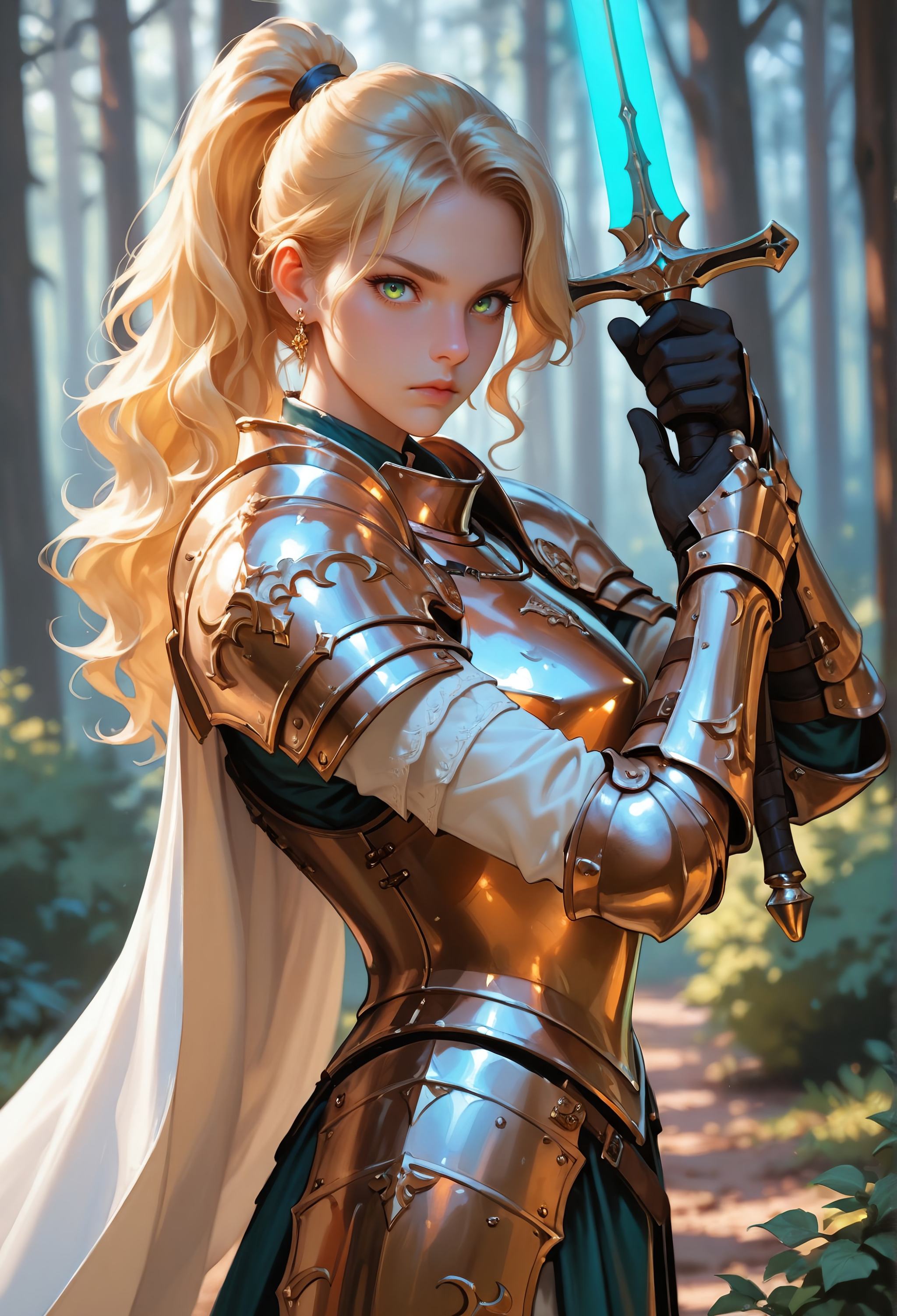 1girl,  weapon,  armor on Tensor.Art