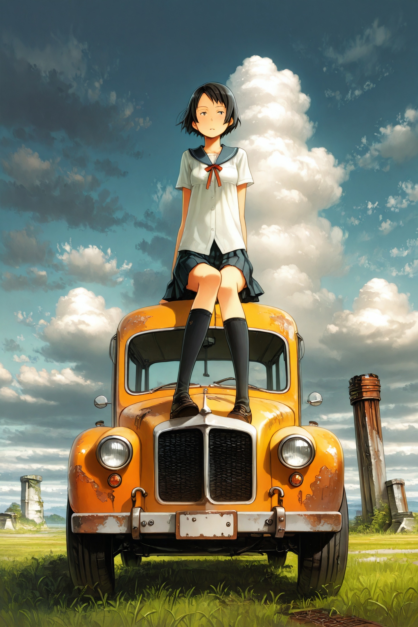 1girl,  cloud,  solo on Tensor.Art