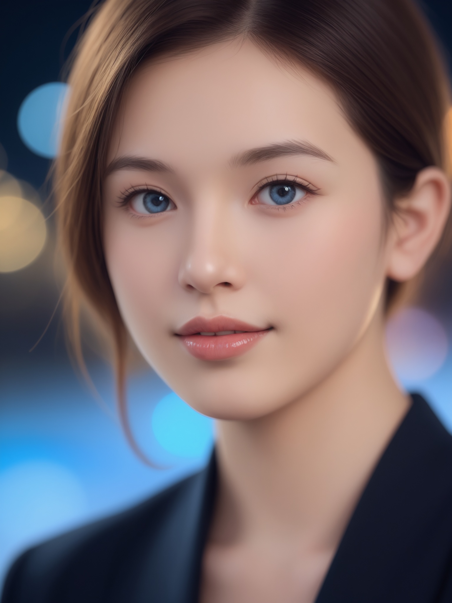 chinese girl,hyperrealistic digital painting by Jeremiah Ketner and Charlie Bowater and Stanley Artgerm and Thomas Saliot and J. Scott Campbell, shallow depth of field, realistic anime, bokeh, lifelike anime woman, closeup on cute face, eyes, lips