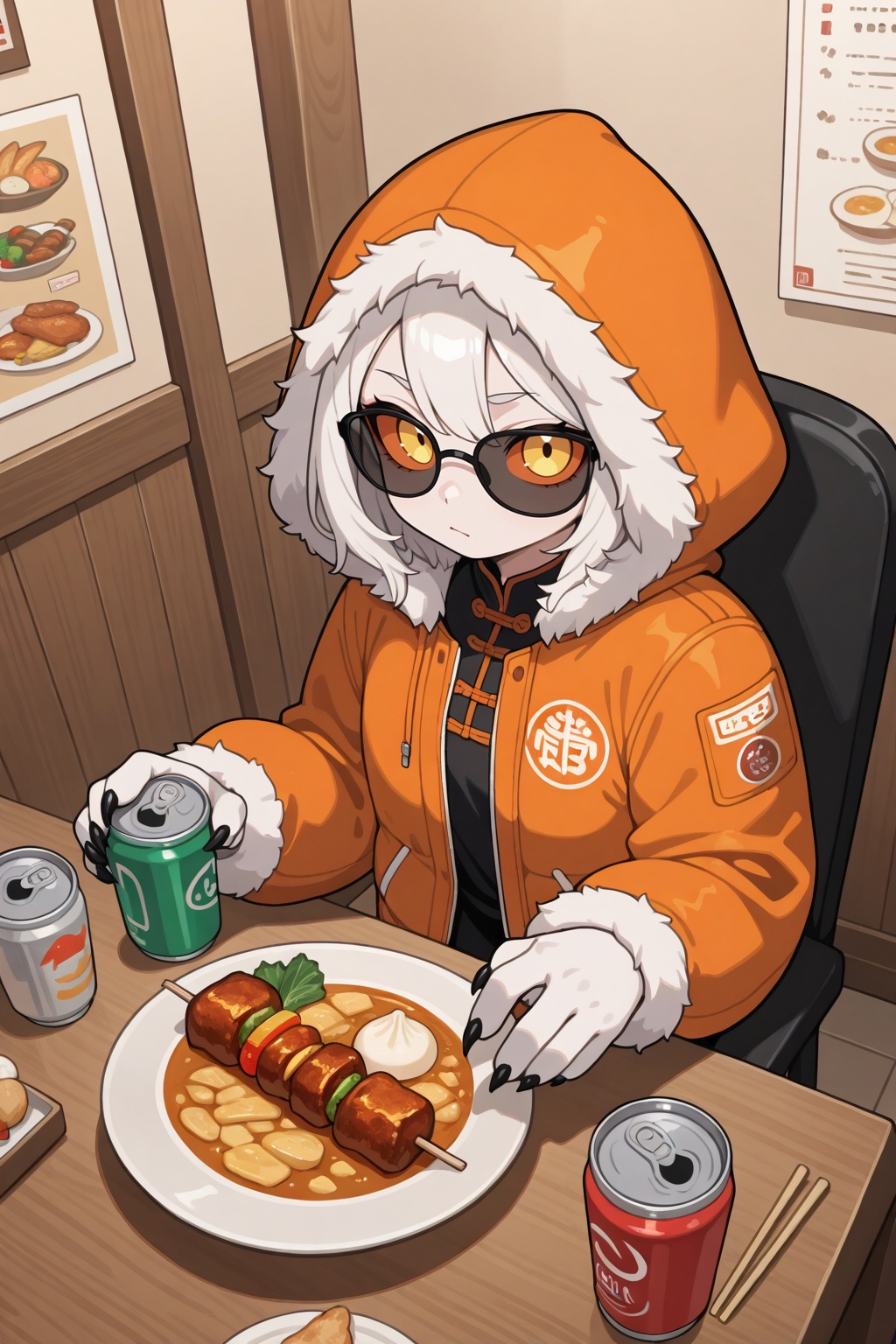 1girl,  cafe,  can on Tensor.Art
