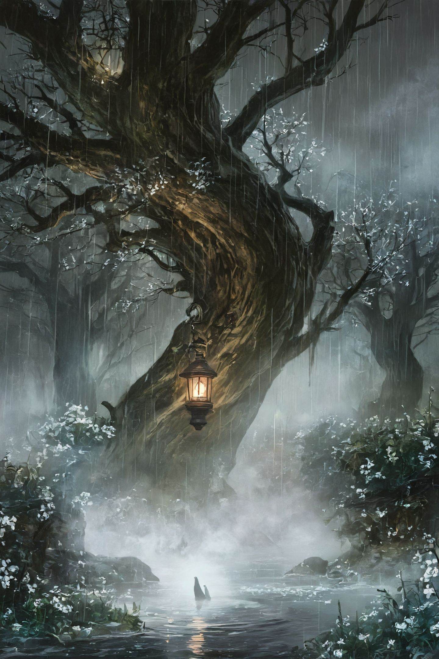 flower,  dark,  scenery on Tensor.Art