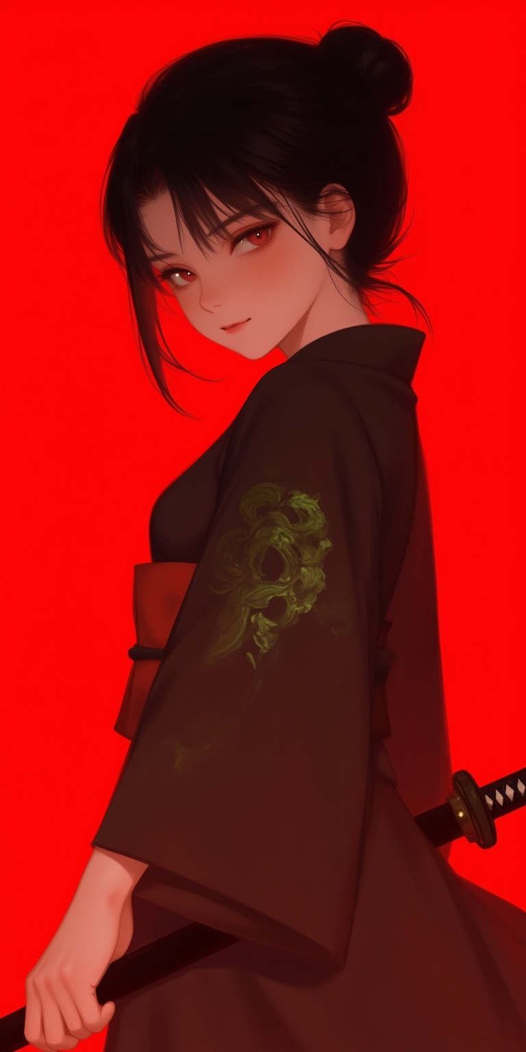 MH,  A cartoon girl of medium height,  black hair by AIGC~之O周 on Tensor.Art