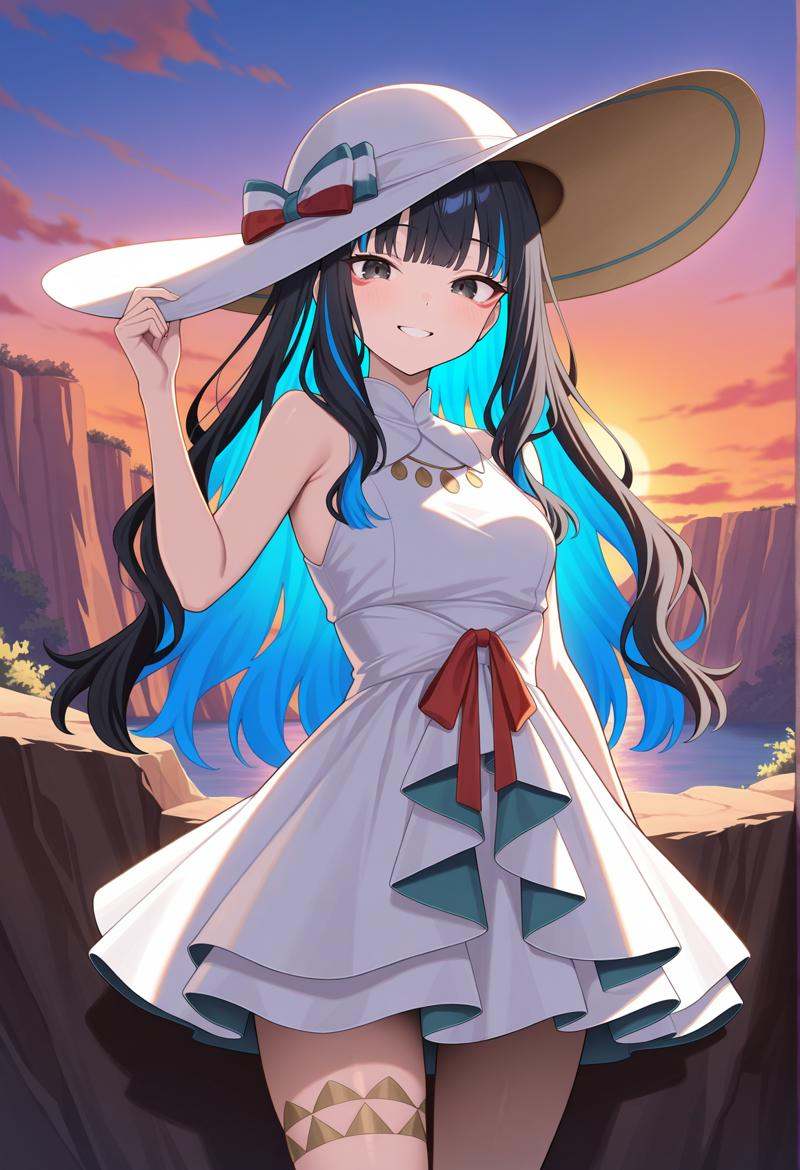 1girl,  multicolored hair,  black hair on Tensor.Art