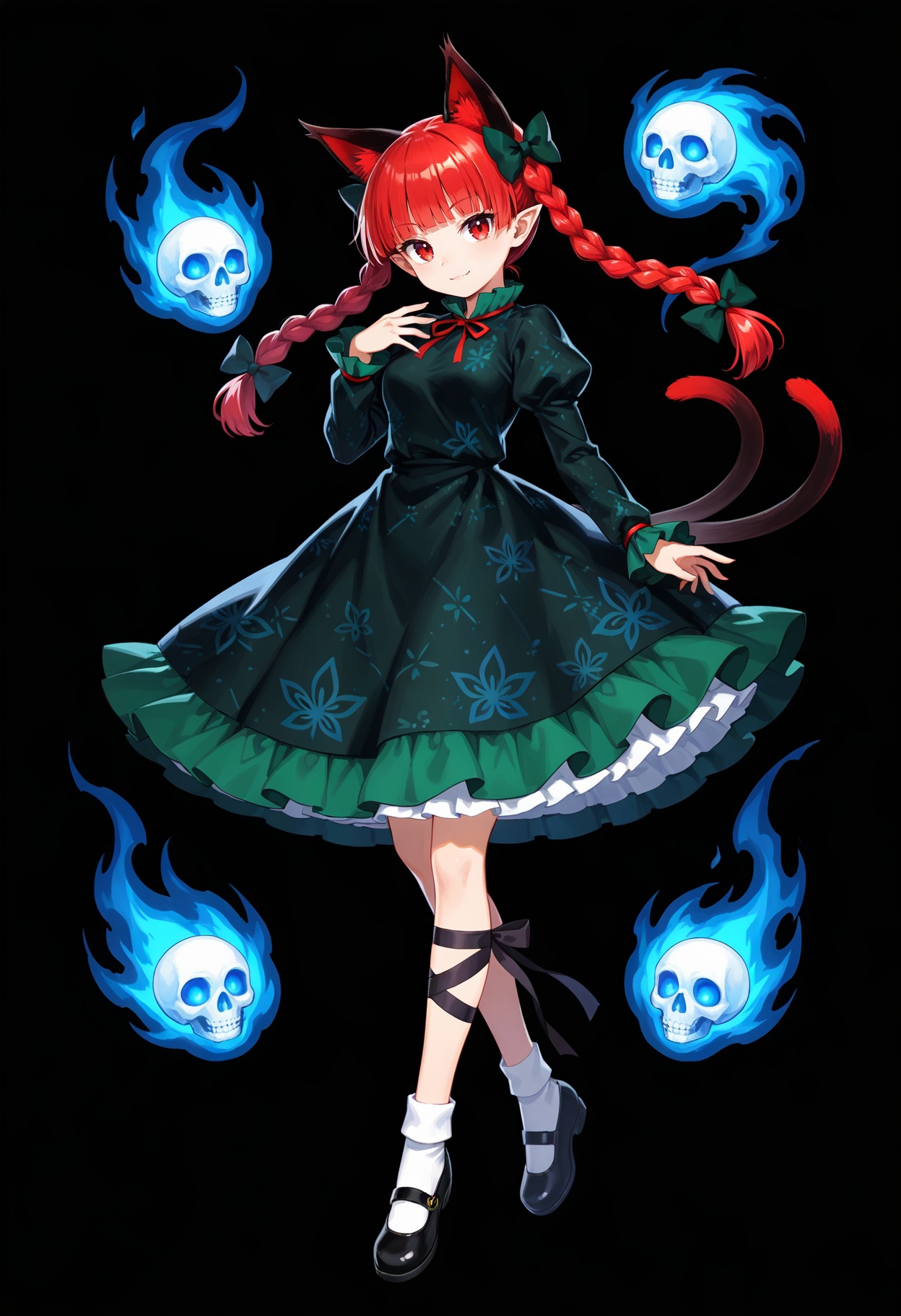 1girl,  kaenbyou rin,  touhou on Tensor.Art