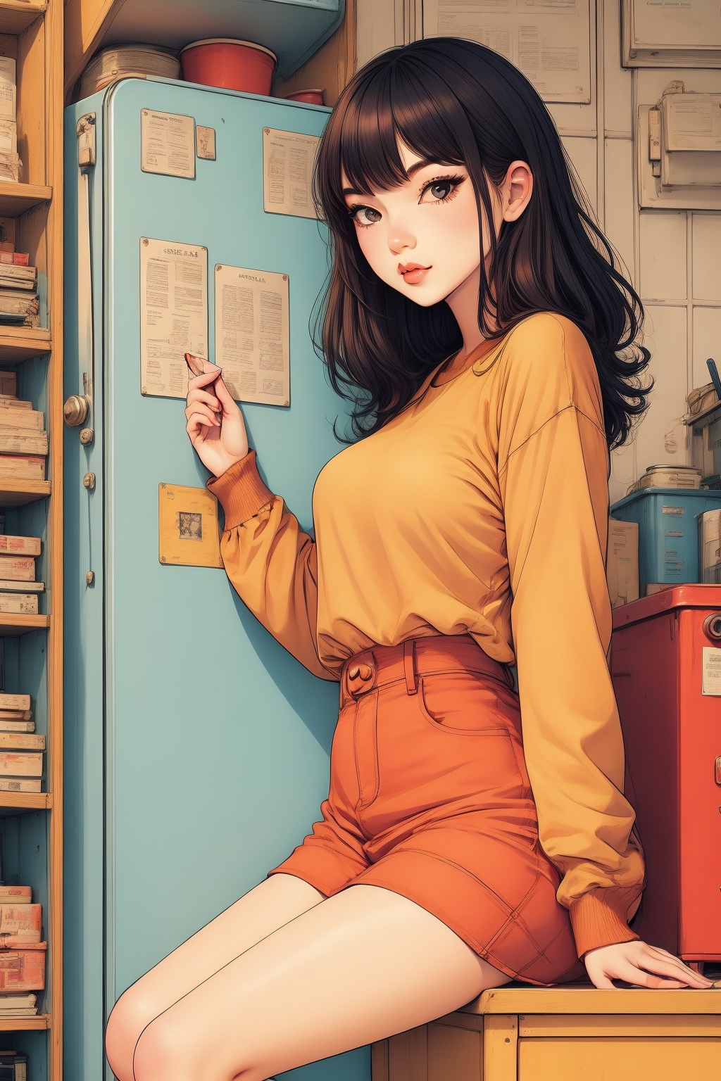 miluo, cartoon, 1girl,   <lora:迷落丨美漫风1.5-v1.12:0.7>