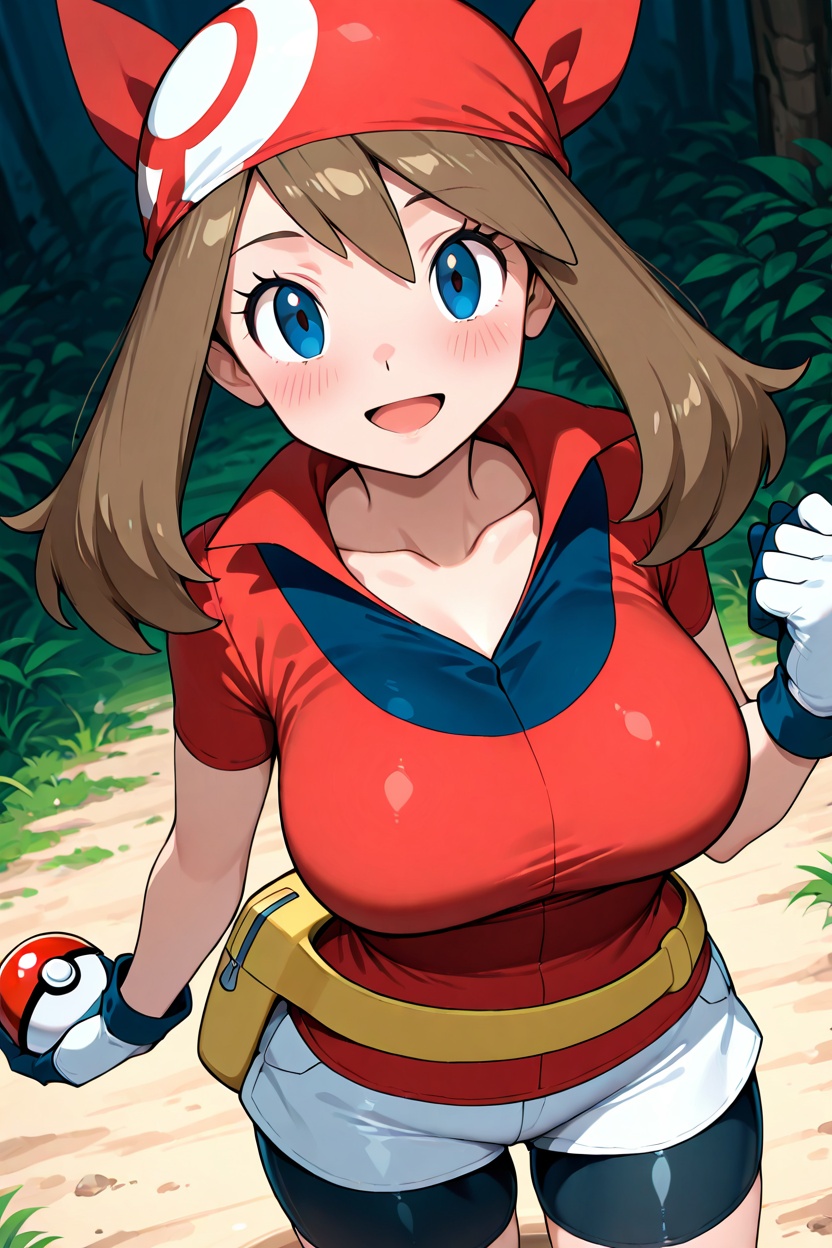 may (pokemon),  1girl,  bike shorts under shorts on Tensor.Art