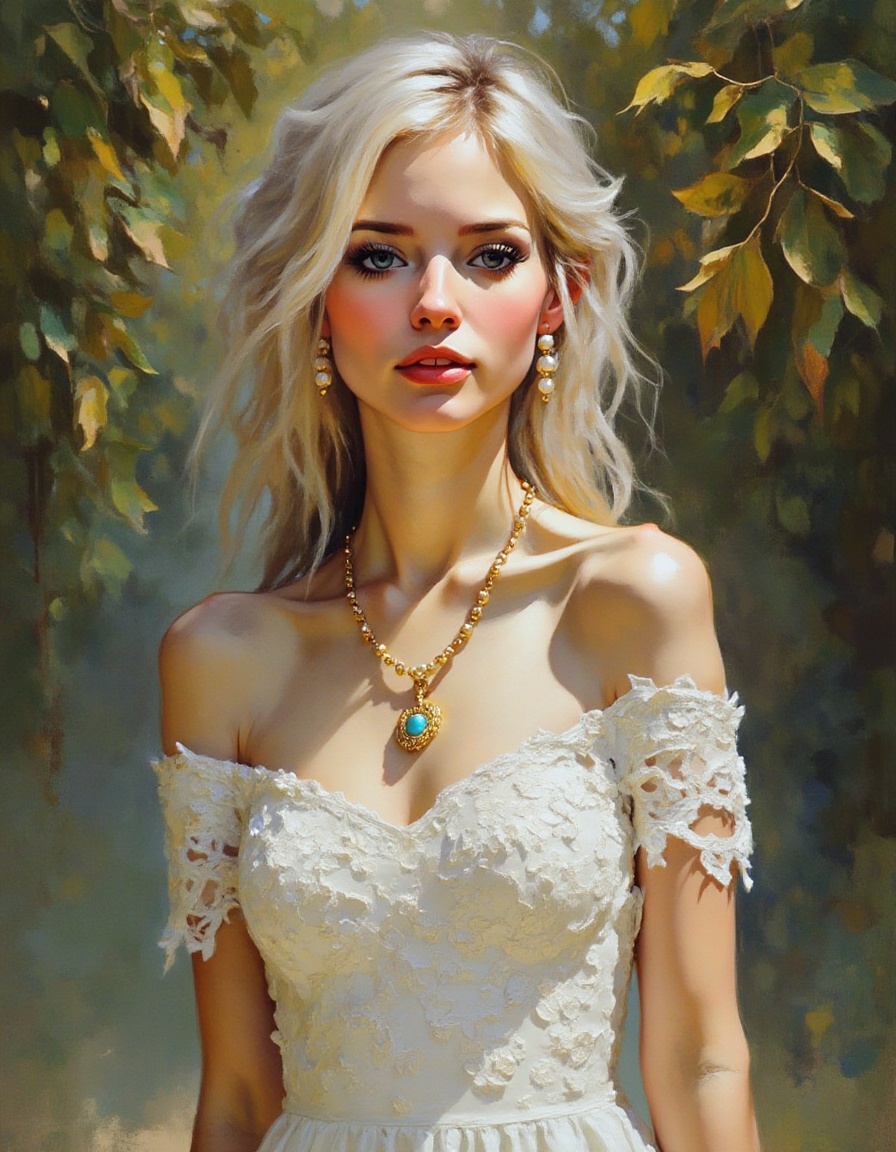 A dibrshstrk style painting,  ,  Young woman with long on Tensor.Art
