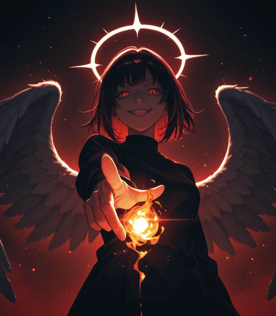 1girl,  angel wings,  halo on Tensor.Art