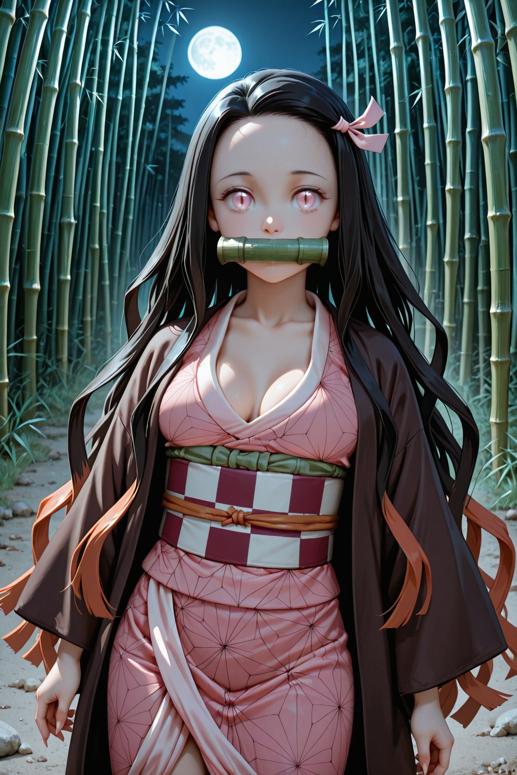 bamboo,  1girl,  kamado_nezuko on Tensor.Art