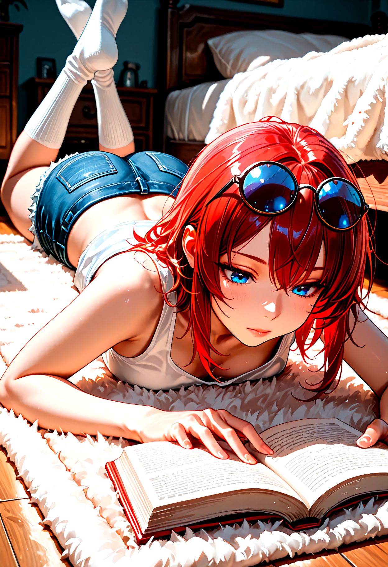 Smooth Quality,  1girl,  red hair on Tensor.Art