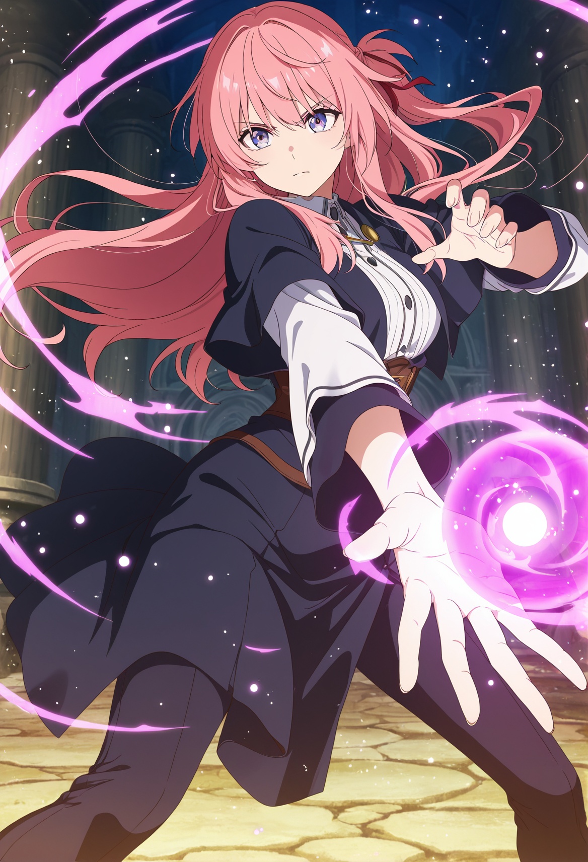 1girl,  battle stance,  light particles on Tensor.Art