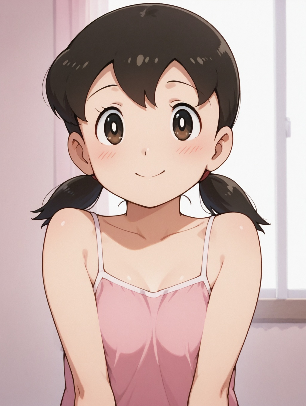 minamoto shizuka,  smile,  1girl on Tensor.Art