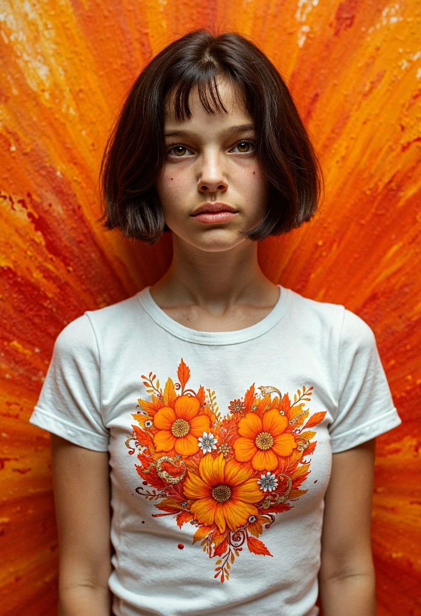 A striking and vivid portrait of a young natalie portman radiating warmth,  creativity,  and an almost ethereal beauty on...