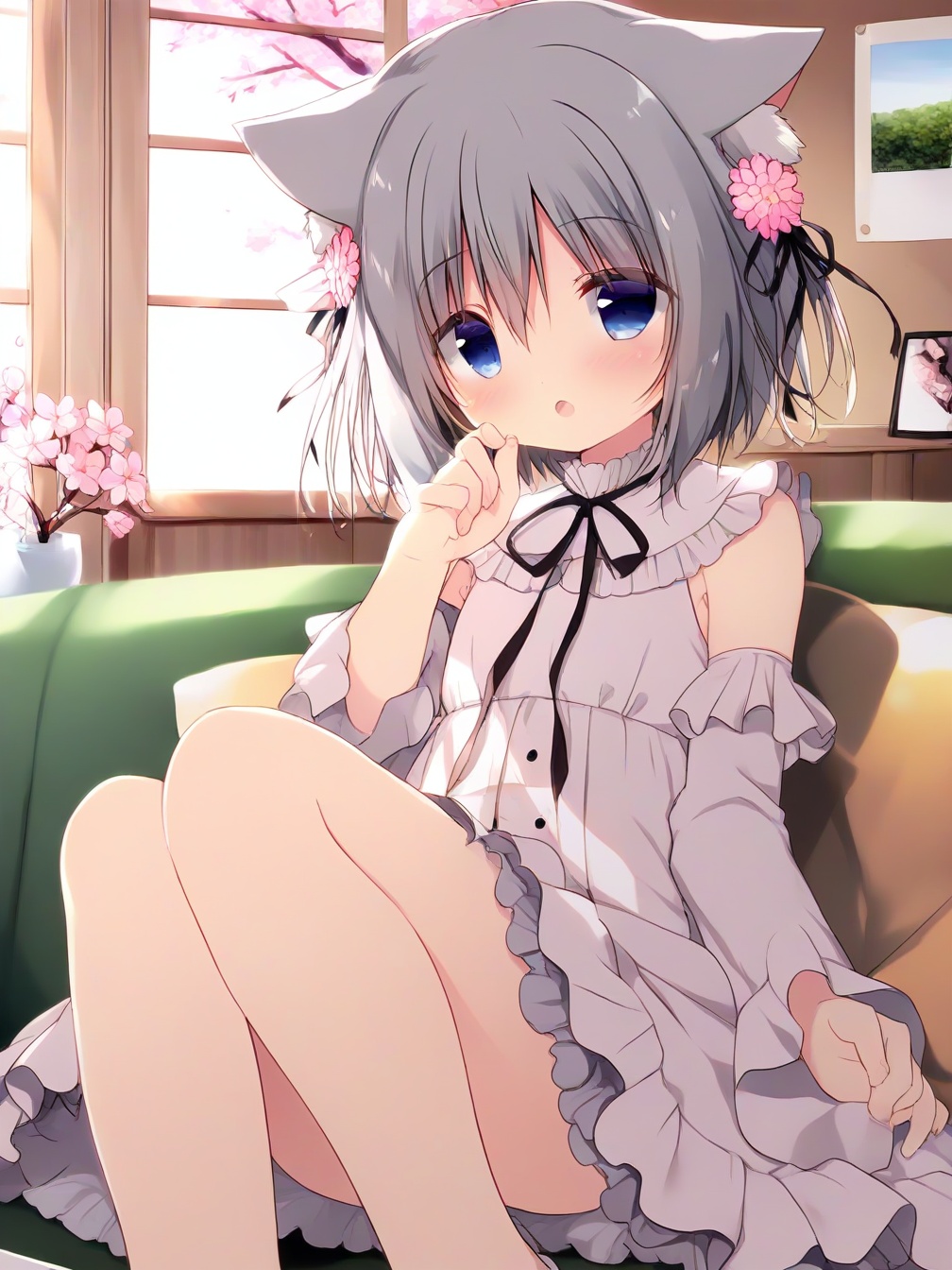 1girl,  solo,  cherry blossoms on Tensor.Art