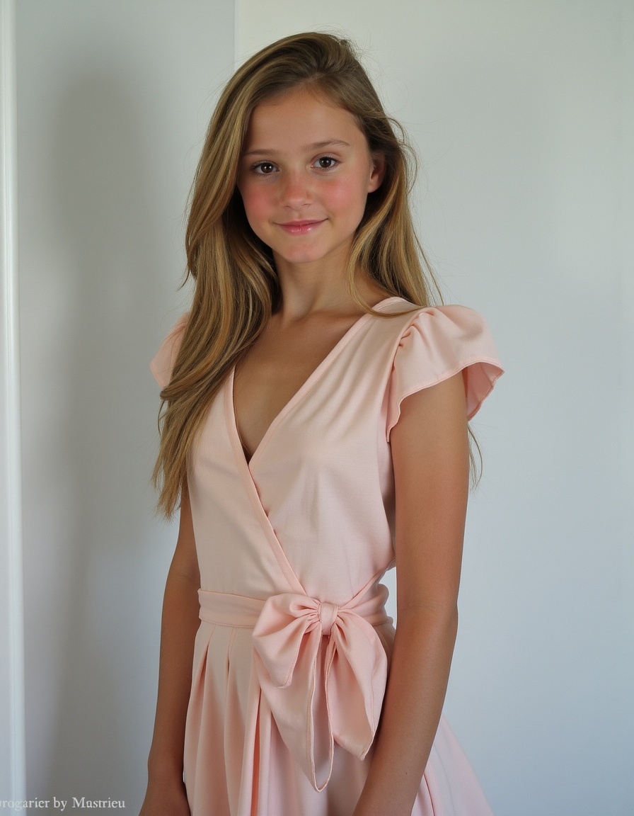 girl,  wearing Wrap dress on Tensor.Art