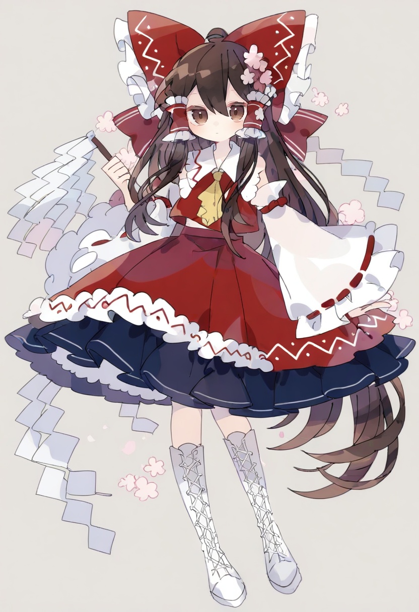 1girl,  solo,  hakurei reimu on Tensor.Art