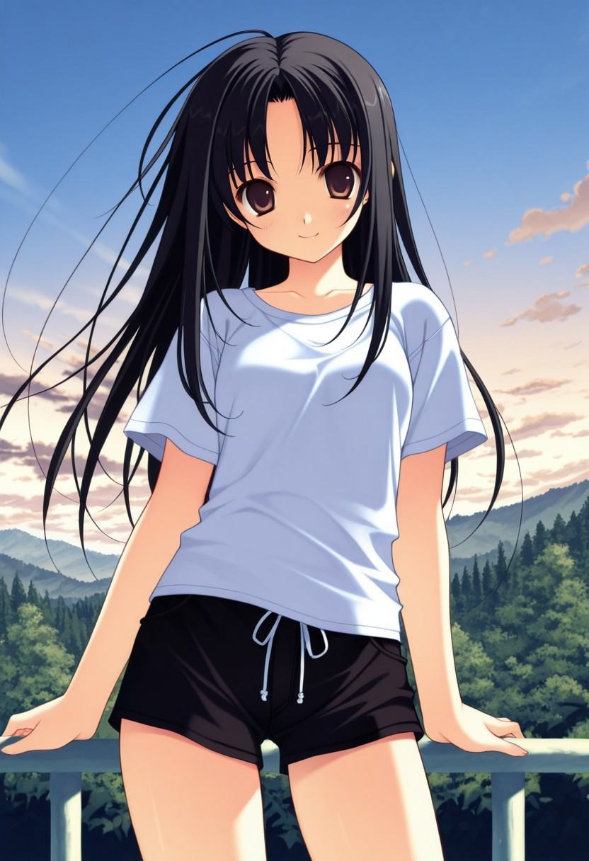 solo,  1girl,  black hair on Tensor.Art