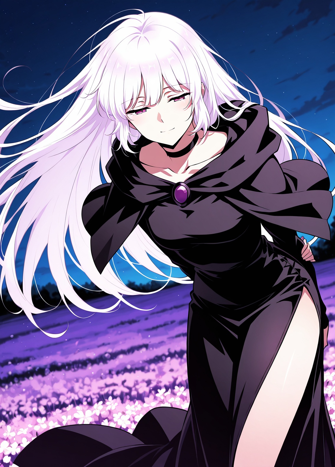 1 girl,  solo,  purple eyes on Tensor.Art