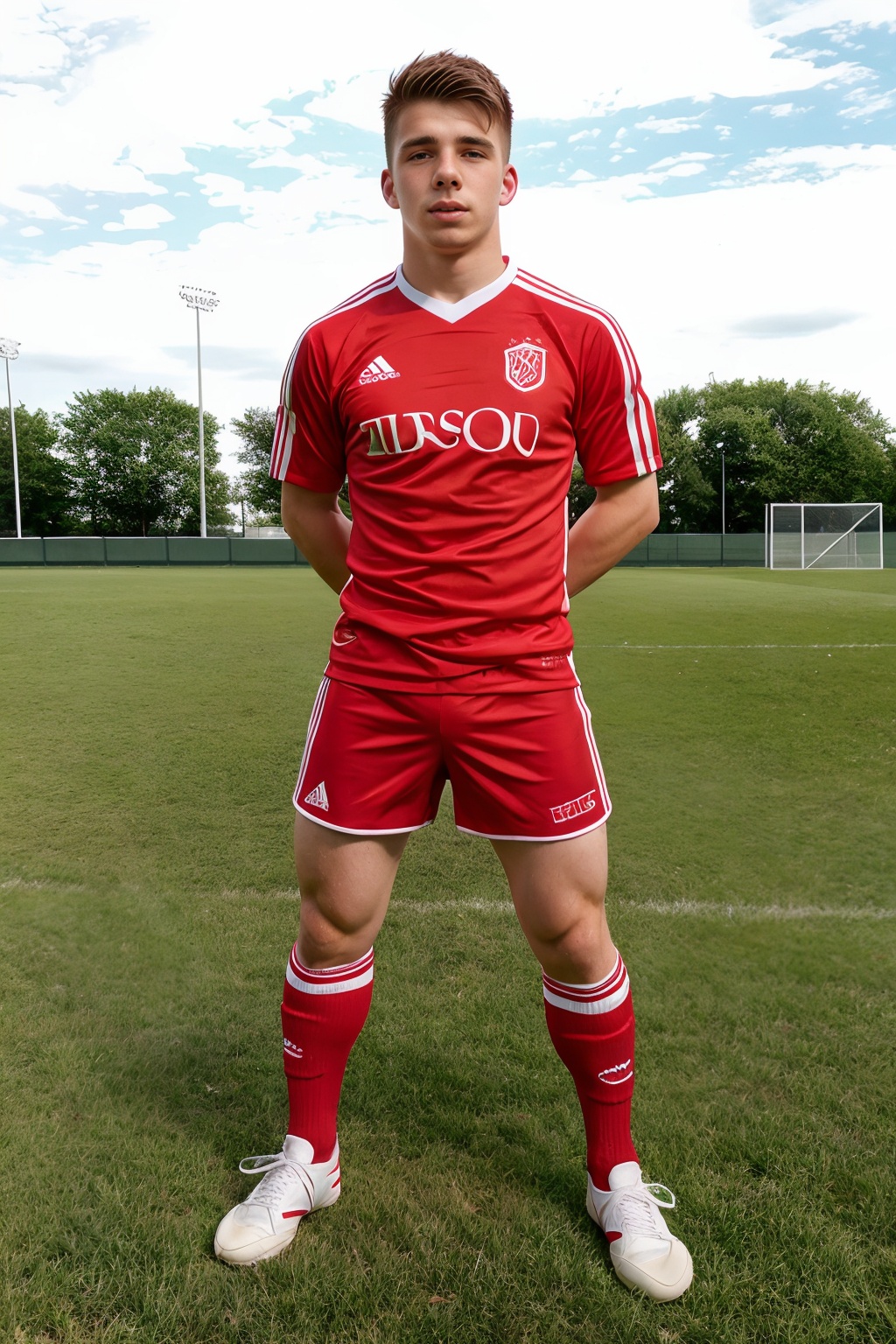 outdoors,  soccer field,  standing on Tensor.Art