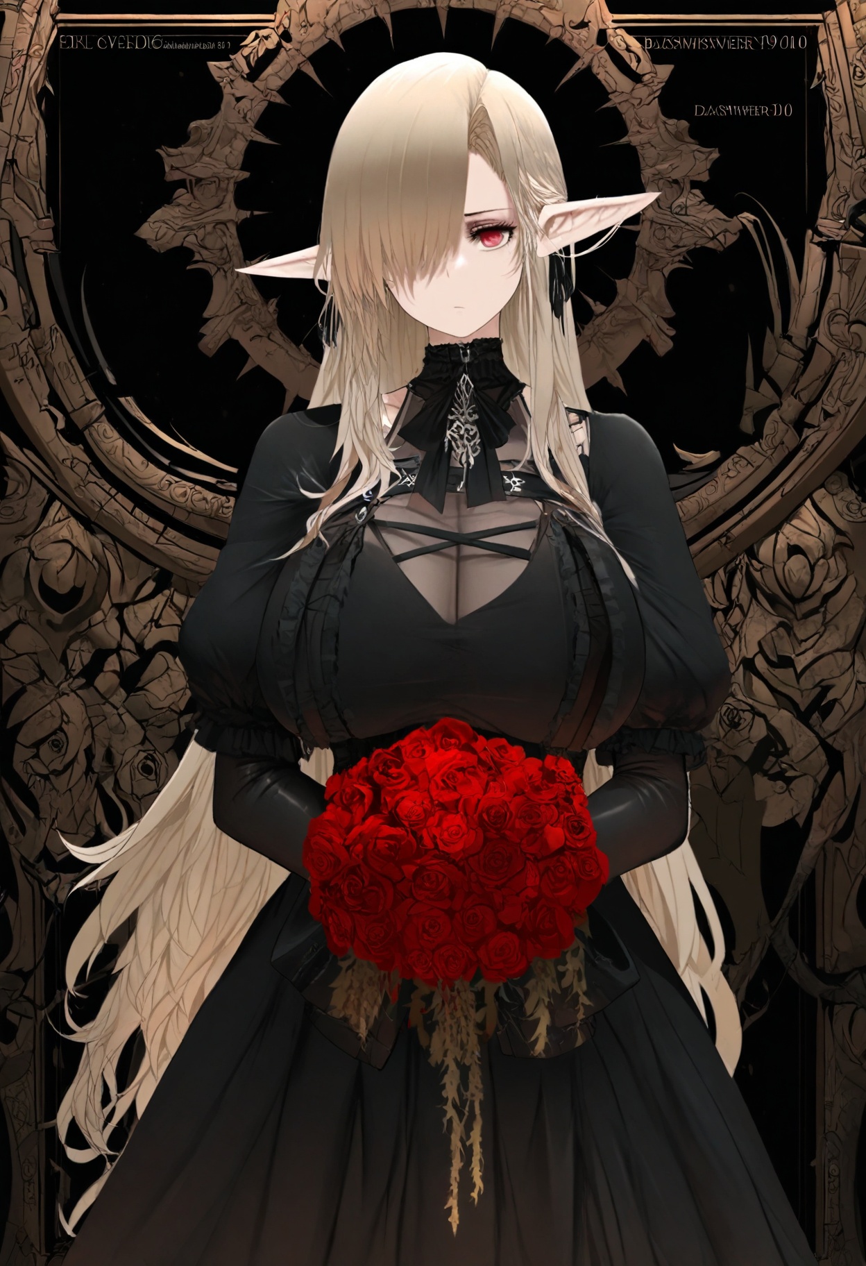 1girl,  gothic,  elf on Tensor.Art