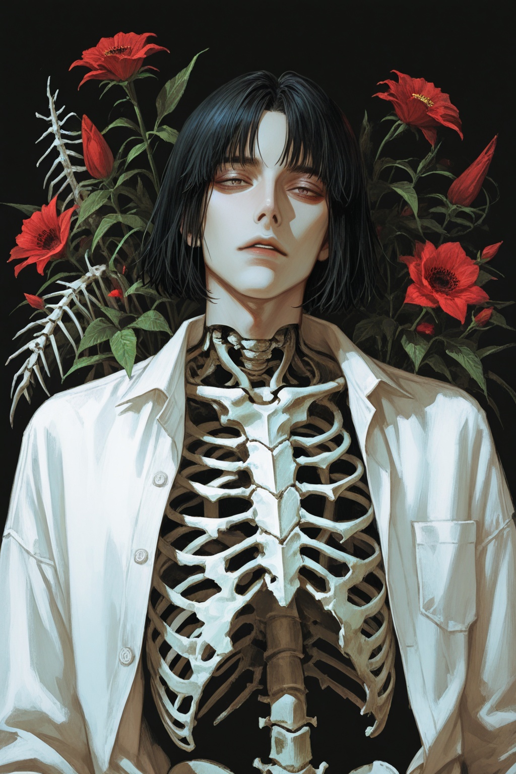 1boy,  male_focus,  skeleton on Tensor.Art