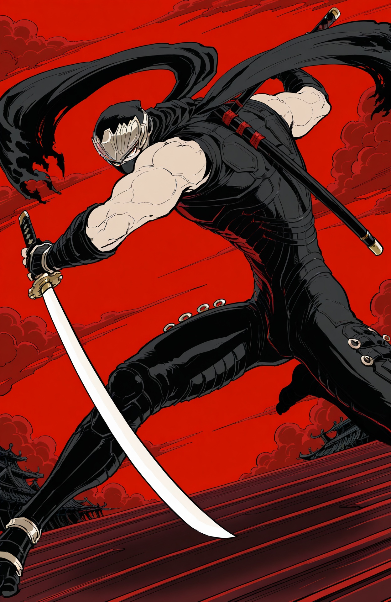 helmet,  covered mouth,  holding sword on Tensor.Art
