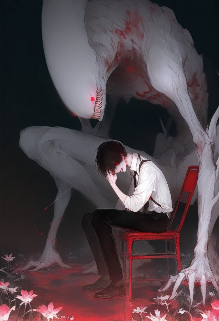 sitting,  black pants,  shirt on Tensor.Art