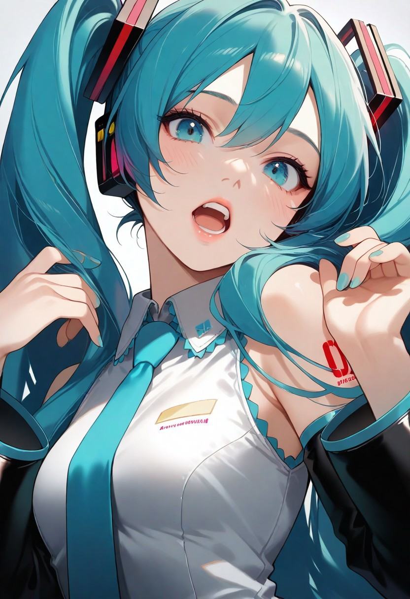 1girl,  hatsune_miku,  teeth on Tensor.Art