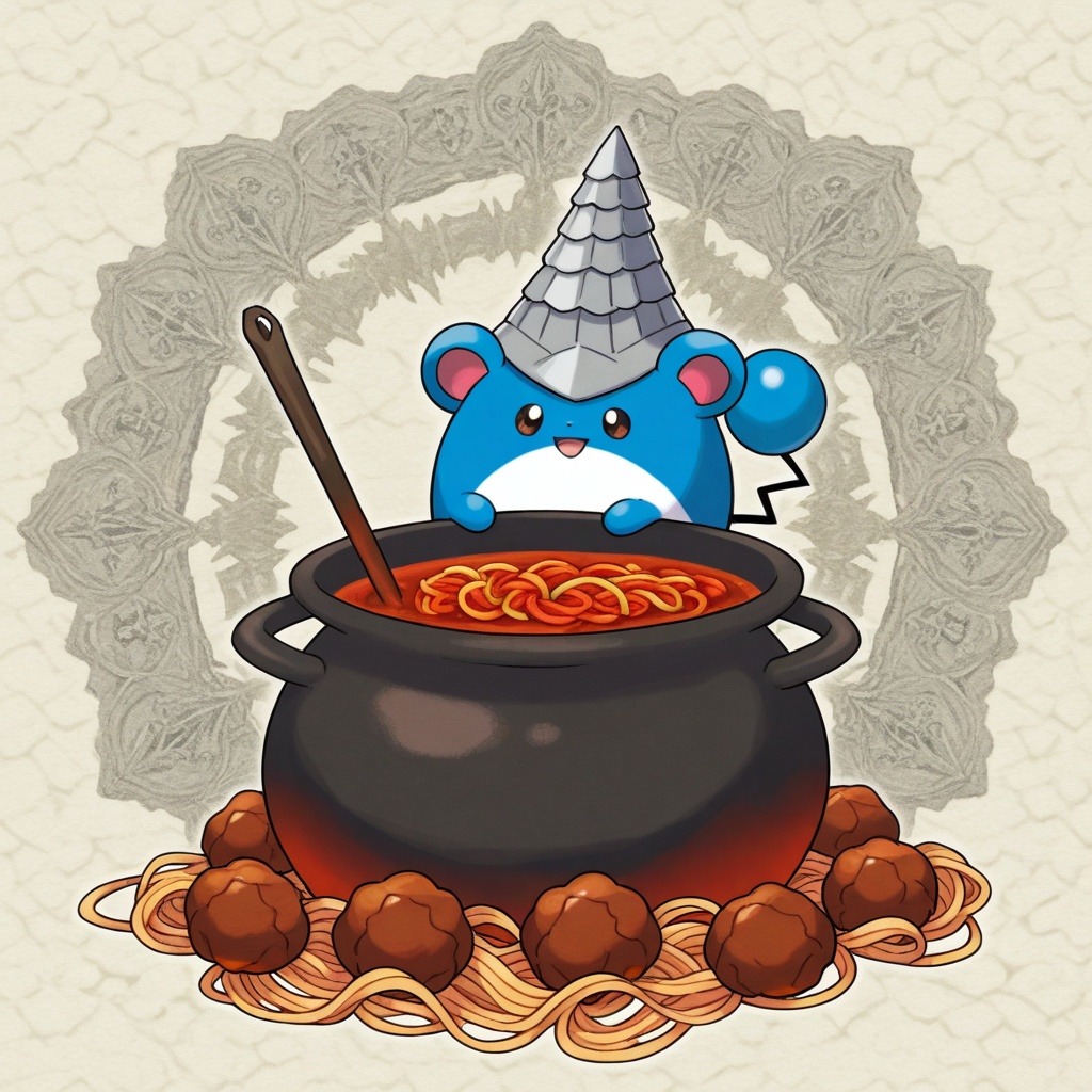 medieval castle kitchen,  marill_(pokemon) knight armor made of lasagna sheets,  spaghetti chainmail texture on Tensor.Art