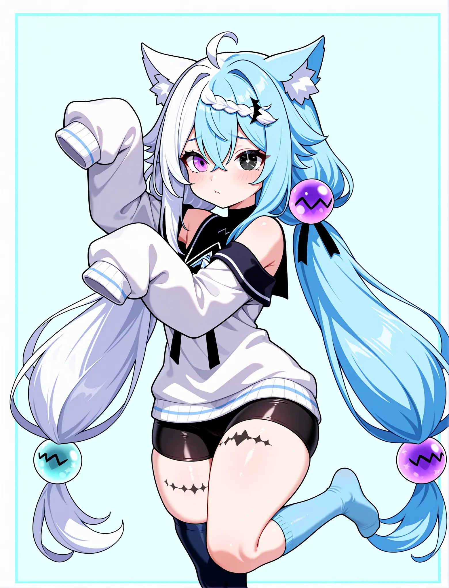 1girl,  solo thick thighs,  wide hips on Tensor.Art
