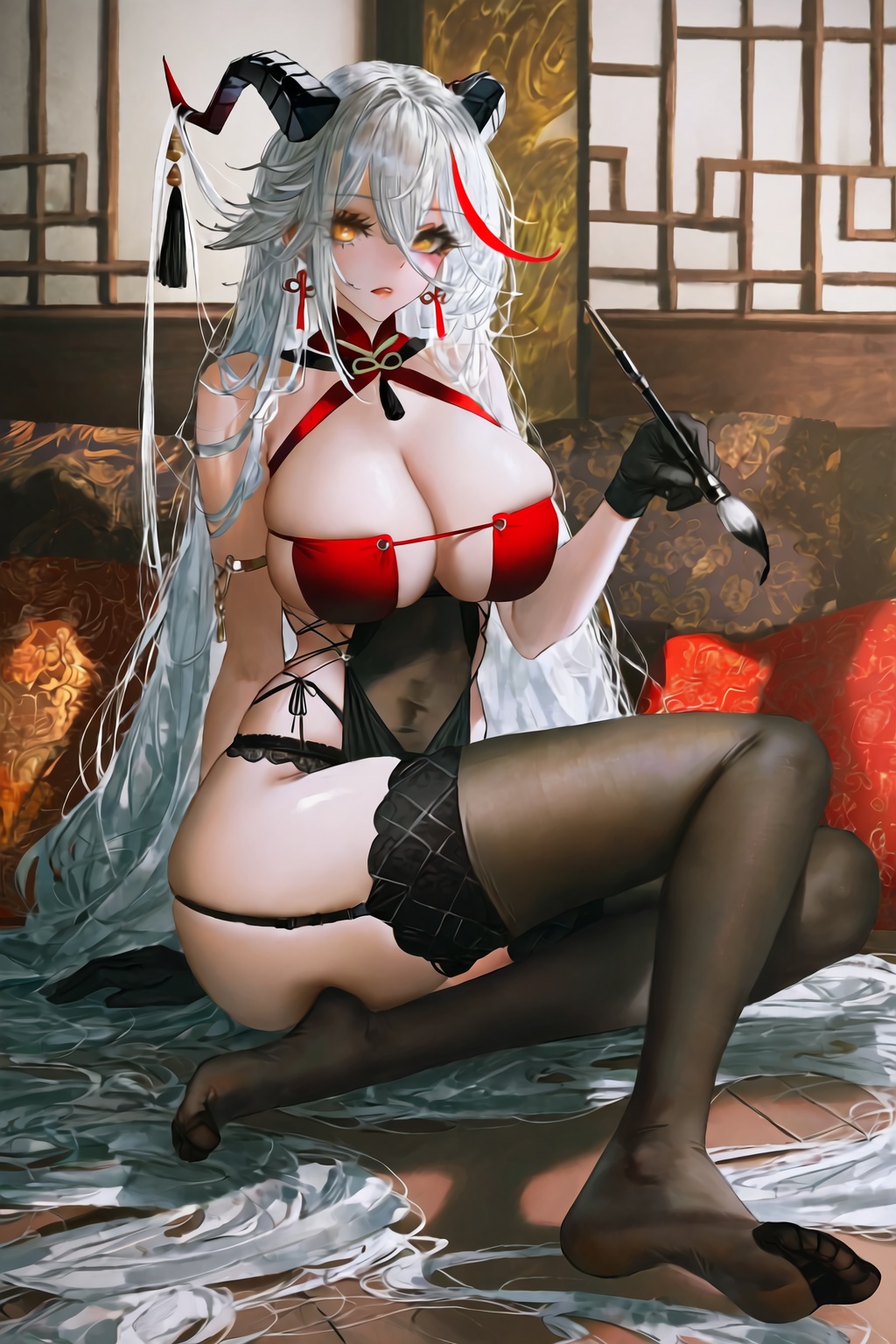 1girl,  aegir \(azur lane\),  aegir \(golden dragon among auspicious clouds\) \(azur lane\) on Tensor.Art