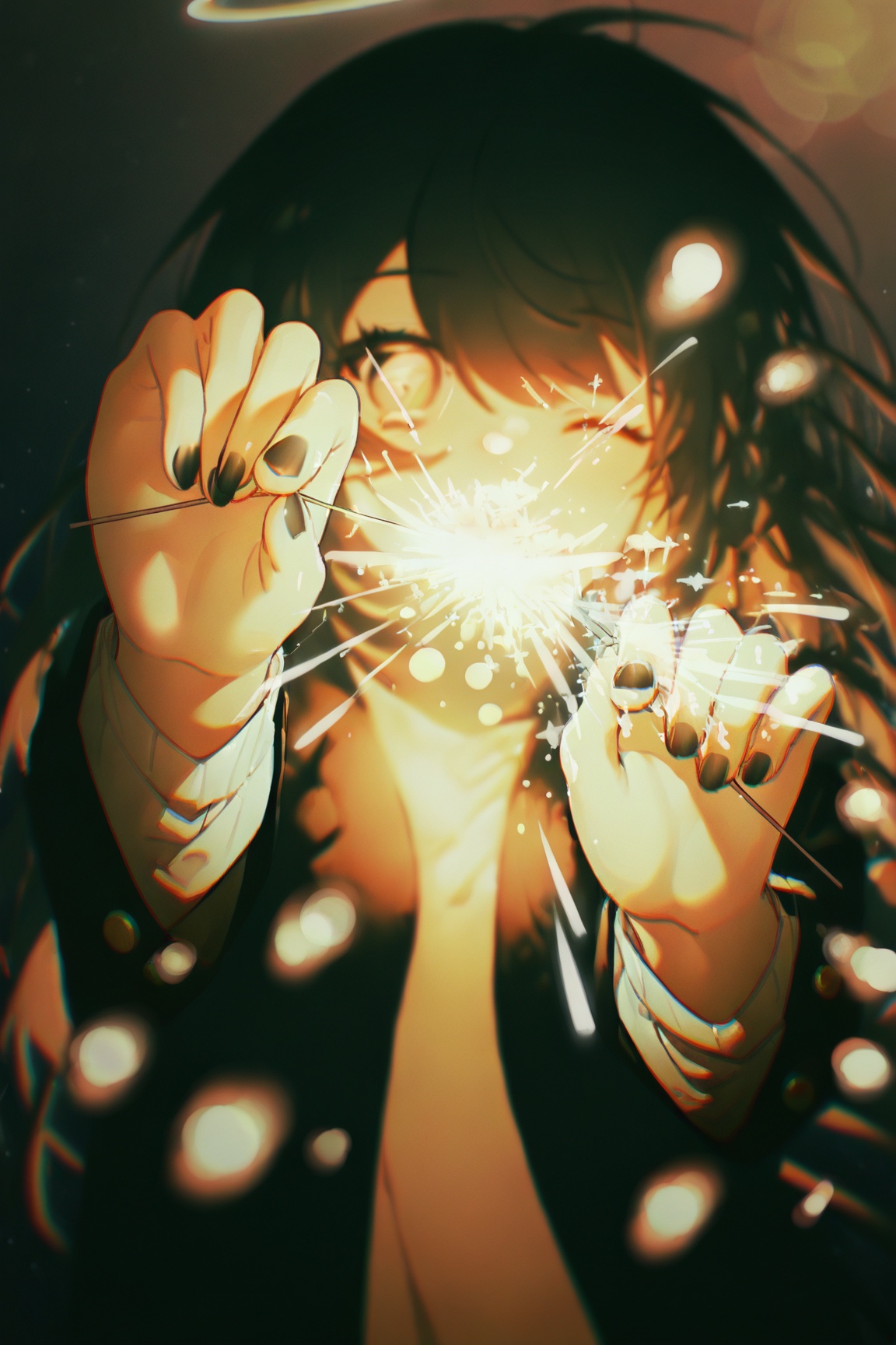 konya karasue,  1girl,  sparkler on Tensor.Art