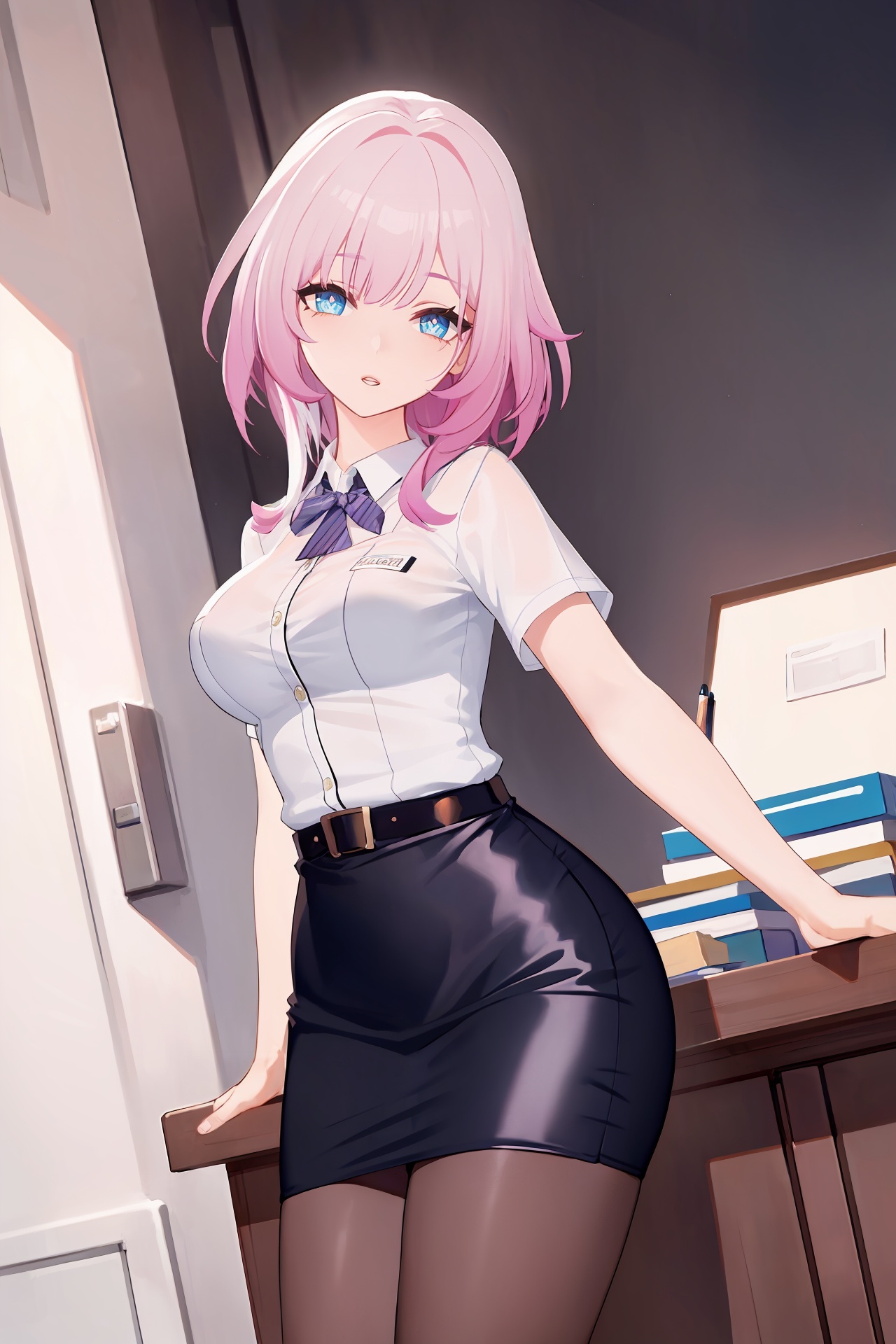 1girl,  cyrene \(honkai: star rail\),  office lady on Tensor.Art