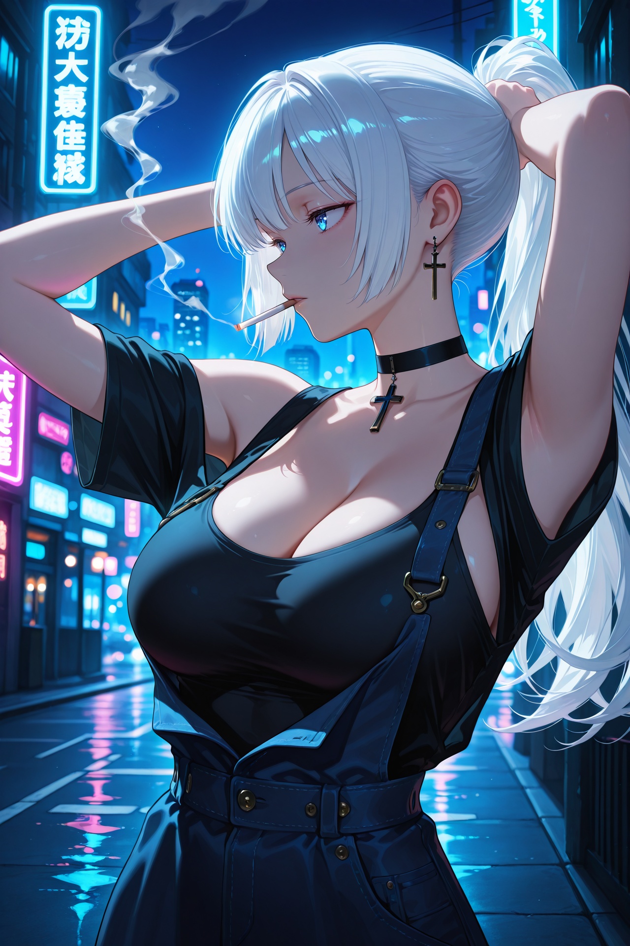 1girl,  white hair,  long hair on Tensor.Art