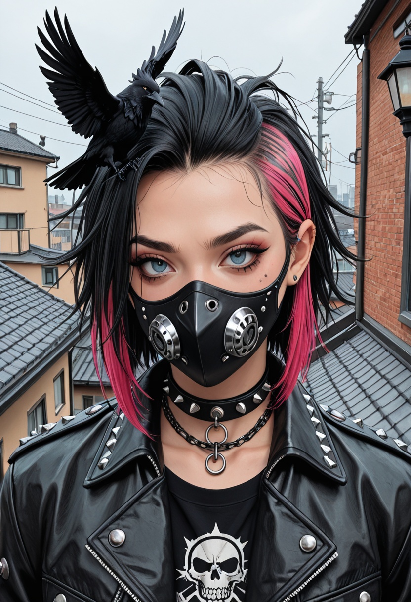 masterpiece,  best quality,  punk tengu aesthetic on Tensor.Art