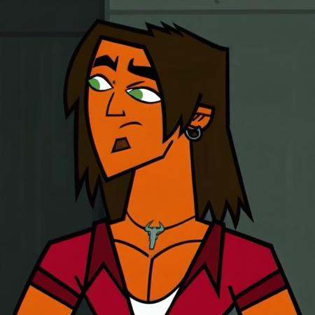 alejandro total drama,  tan skin,  long brown hair on Tensor.Art