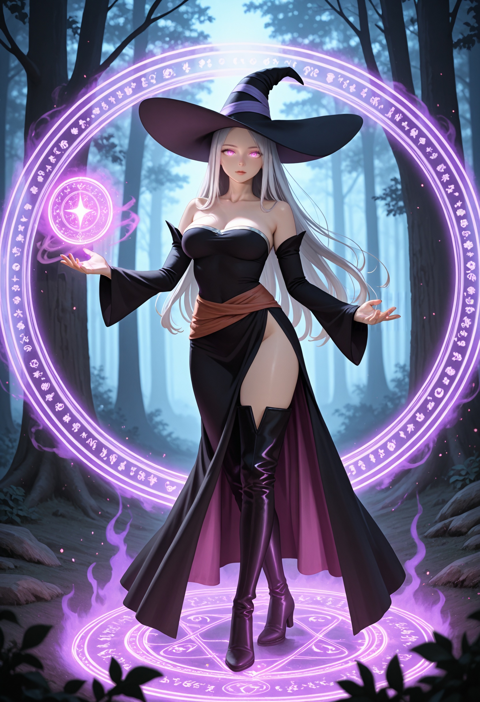 1girl,  fantasy sorceress,  long silver hair on Tensor.Art