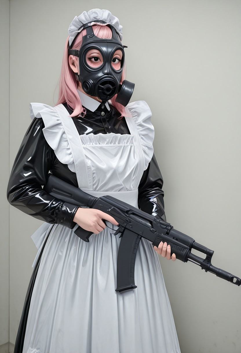 a cute woman,  pink hair,  black eyes on Tensor.Art