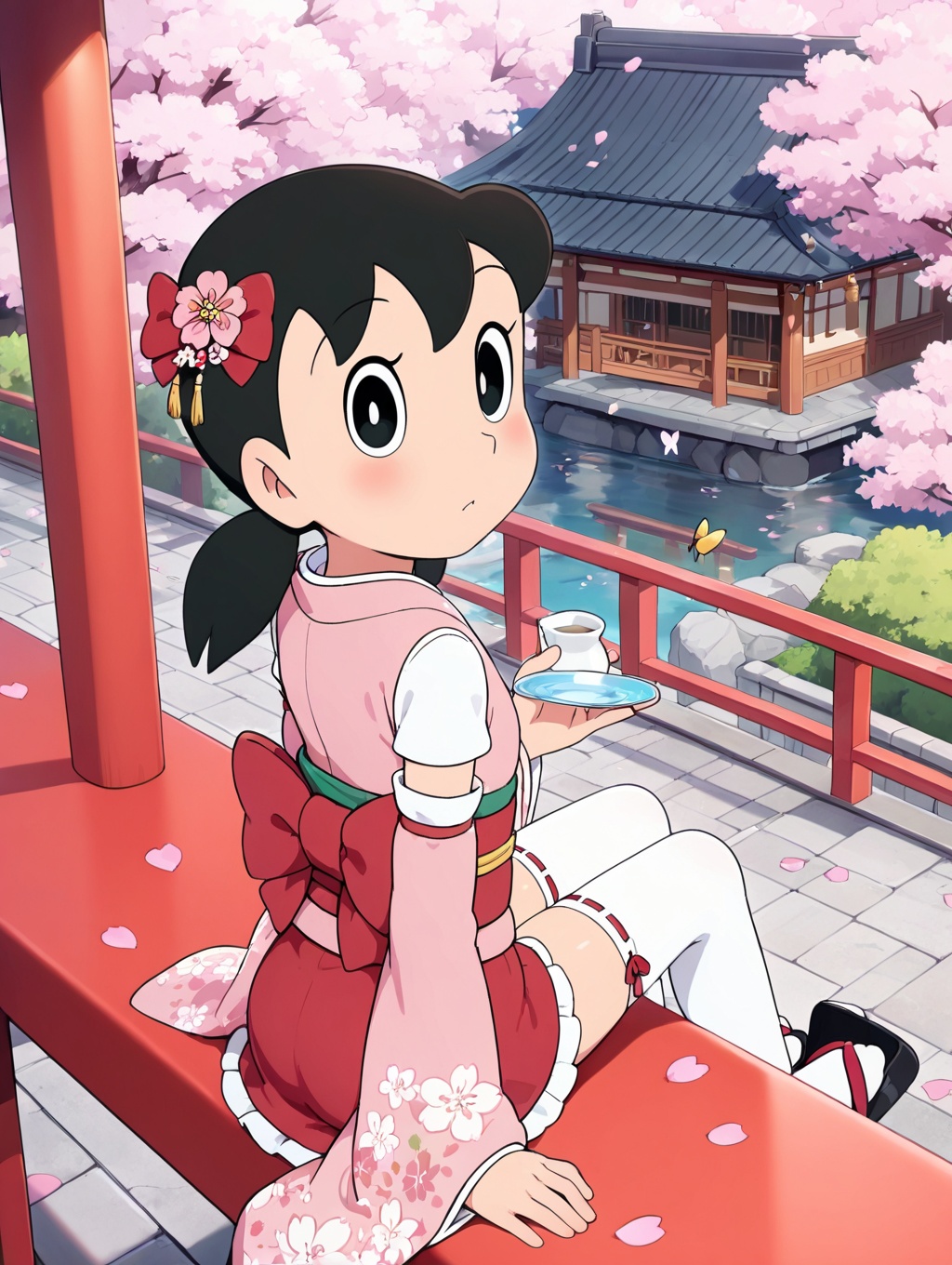 minamoto shizuka,  umbrella,  1girl on Tensor.Art