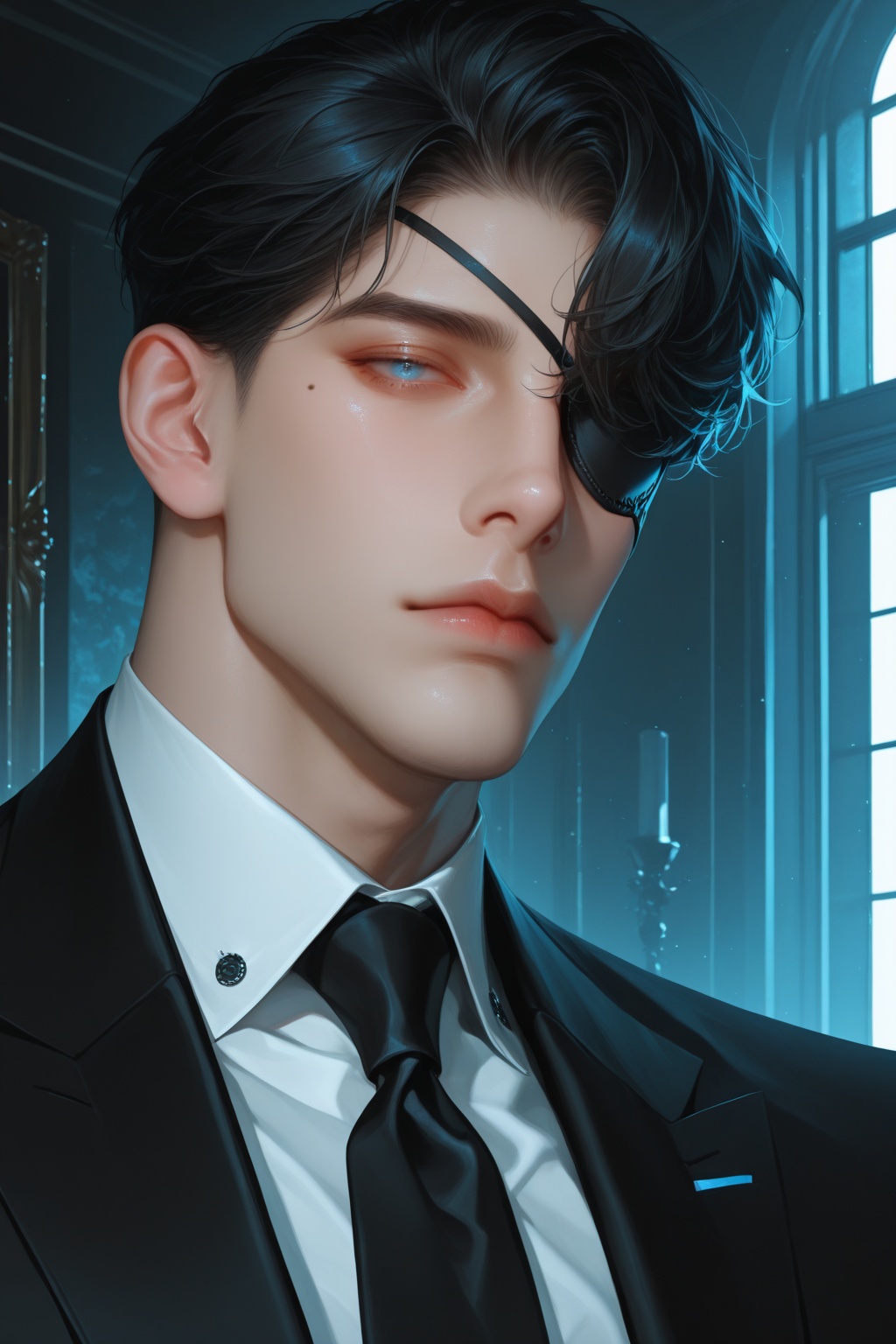 1boy,  male_focus,  eyepatch on Tensor.Art