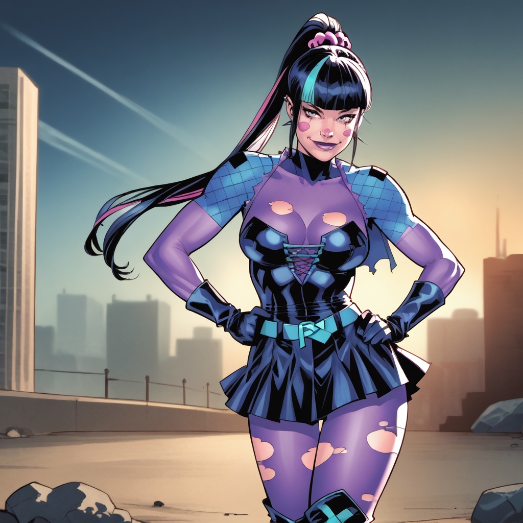 PunchlineCostume2,  1girl,  medium breasts on Tensor.Art