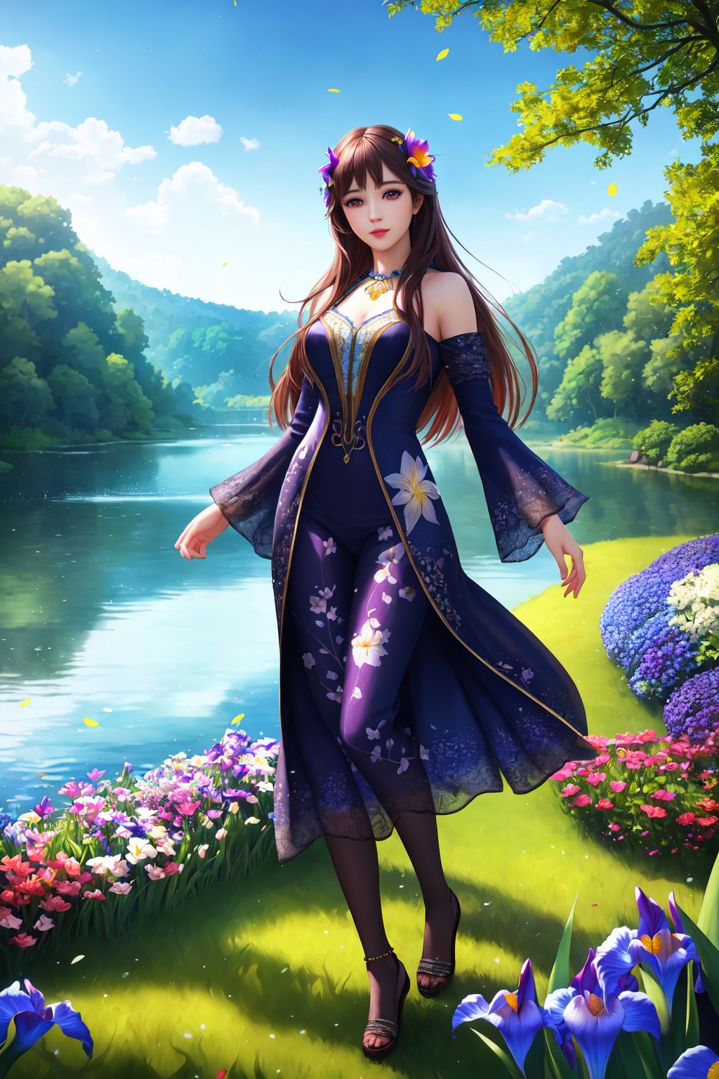 (full body),  ,  woman by the lake on Tensor.Art