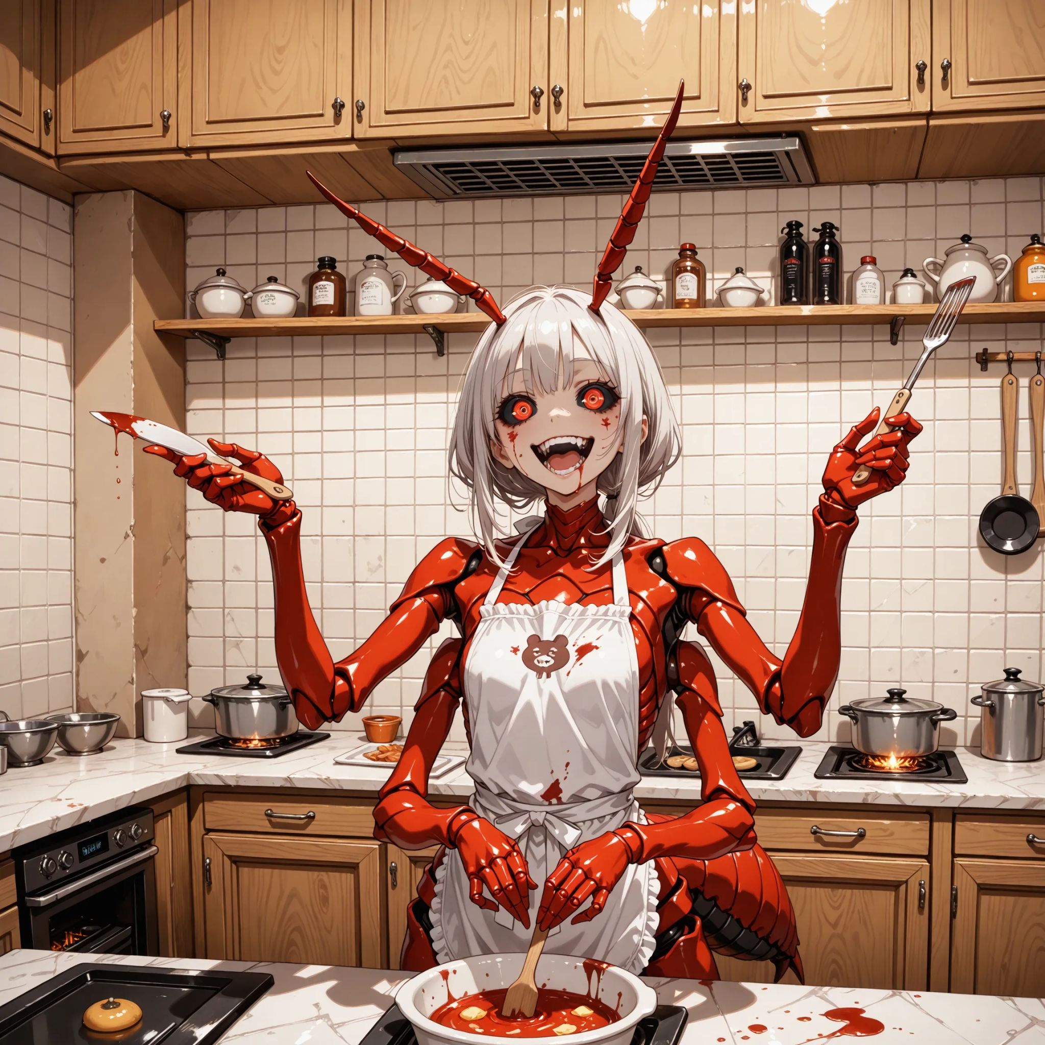 arthropod girl,  crazy eyes,  colored sclera on Tensor.Art