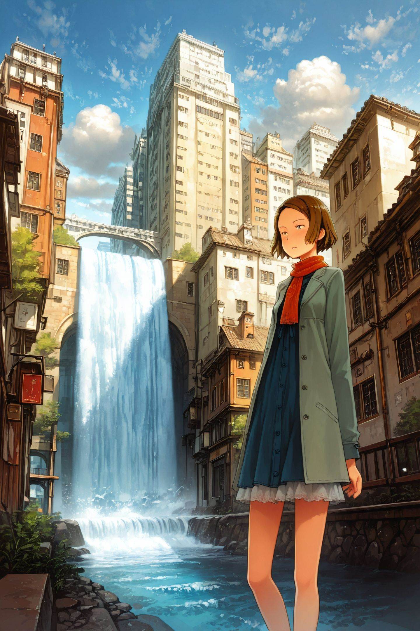 1girl,  solo,  scarf on Tensor.Art