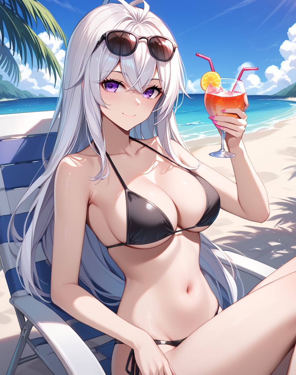 Gu_Yuena,  white hair,  long hair on Tensor.Art