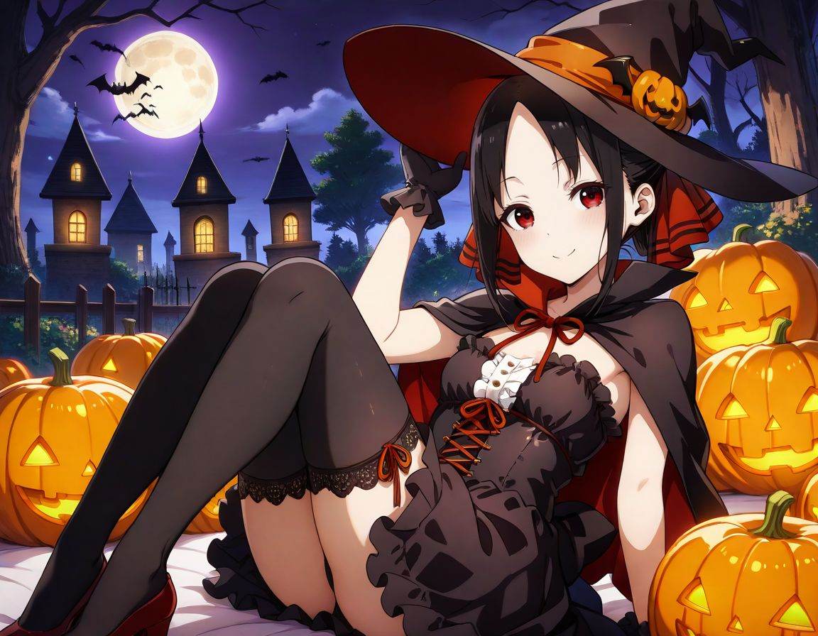 shinomiya kaguya,  halloween costume,  smile on Tensor.Art