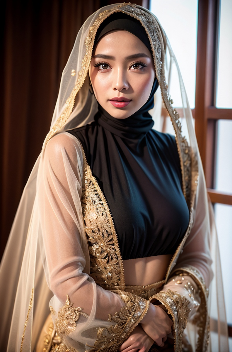 very covered,  sexy woman in hijab,  8k (full portrait) on Tensor.Art